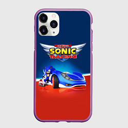 Чехол iPhone 11 Pro матовый Hedgehog - Sonic racing team