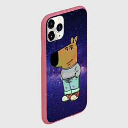 Чехол iPhone 11 Pro матовый Чиловый парень в космосе, цвет: 3D-малиновый — фото 2