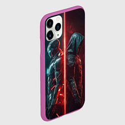 Чехол iPhone 11 Pro матовый Доктор Дум - Железный Человек, цвет: 3D-фиолетовый — фото 2