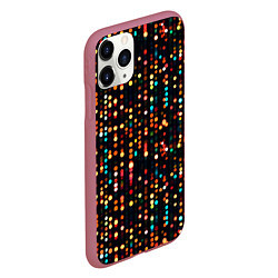 Чехол iPhone 11 Pro матовый Мерцающие новогодние гирлянды, цвет: 3D-малиновый — фото 2