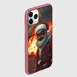 Чехол iPhone 11 Pro матовый Санта монстр из огня, цвет: 3D-малиновый — фото 2