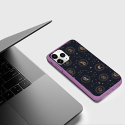 Чехол iPhone 11 Pro матовый Все факультеты Хогвартса, цвет: 3D-фиолетовый — фото 2