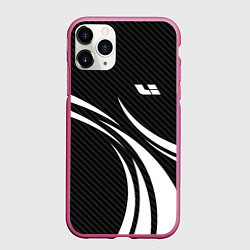Чехол iPhone 11 Pro матовый Lixiang - carbon black, цвет: 3D-малиновый