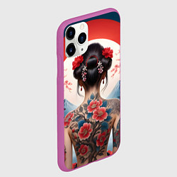 Чехол iPhone 11 Pro матовый Девушка в татуировках, цвет: 3D-фиолетовый — фото 2