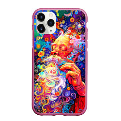 Чехол iPhone 11 Pro матовый Santa Claus: pop-art modern pointillism