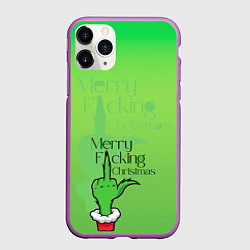 Чехол iPhone 11 Pro матовый Гринч merry fucking christmas