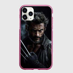 Чехол iPhone 11 Pro матовый Хью Джекман - росомаха, цвет: 3D-малиновый