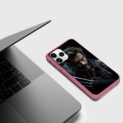 Чехол iPhone 11 Pro матовый Хью Джекман - росомаха, цвет: 3D-малиновый — фото 2