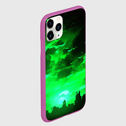 Чехол iPhone 11 Pro матовый Кислотный зелёный закат, цвет: 3D-фиолетовый — фото 2