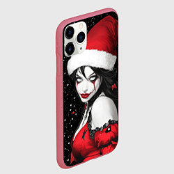 Чехол iPhone 11 Pro матовый Злодейка скоморох в шапке Санты новогодняя, цвет: 3D-малиновый — фото 2