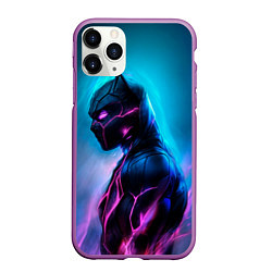 Чехол iPhone 11 Pro матовый Black Panther, цвет: 3D-фиолетовый