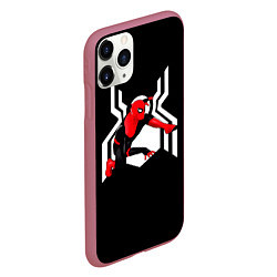 Чехол iPhone 11 Pro матовый Spider emblem, цвет: 3D-малиновый — фото 2