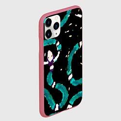 Чехол iPhone 11 Pro матовый Змейки на охоте, цвет: 3D-малиновый — фото 2