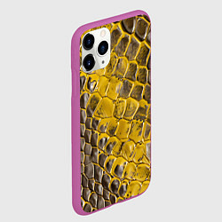 Чехол iPhone 11 Pro матовый Красивая кожа змеи, цвет: 3D-фиолетовый — фото 2