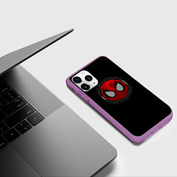 Чехол iPhone 11 Pro матовый Паучья эмблема, цвет: 3D-фиолетовый — фото 2