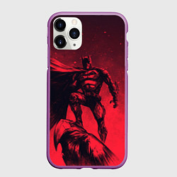 Чехол iPhone 11 Pro матовый Batman - art, цвет: 3D-фиолетовый