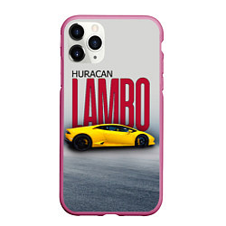 Чехол iPhone 11 Pro матовый Итальянский гиперкар Lambo Huracan, цвет: 3D-малиновый