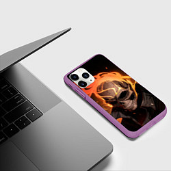 Чехол iPhone 11 Pro матовый Призрачный гонщик, цвет: 3D-фиолетовый — фото 2