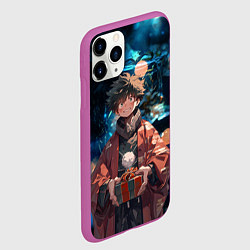 Чехол iPhone 11 Pro матовый Новогодний Мидория - Моя геройская академия, цвет: 3D-фиолетовый — фото 2