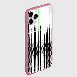 Чехол iPhone 11 Pro матовый Зелёно-чёрный гранж на белом фоне, цвет: 3D-малиновый — фото 2