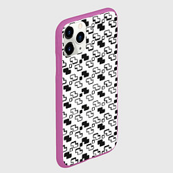 Чехол iPhone 11 Pro матовый Чёрно-белые фигуры на белом фоне, цвет: 3D-фиолетовый — фото 2