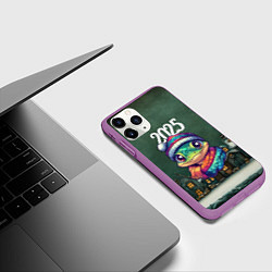 Чехол iPhone 11 Pro матовый Символ змеи 2025 год, цвет: 3D-фиолетовый — фото 2