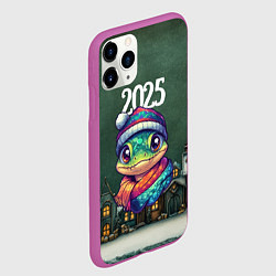 Чехол iPhone 11 Pro матовый Символ змеи 2025 год, цвет: 3D-фиолетовый — фото 2