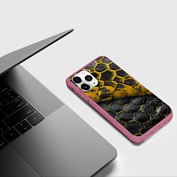 Чехол iPhone 11 Pro матовый Костюм рептилии, цвет: 3D-малиновый — фото 2