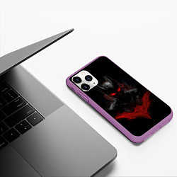 Чехол iPhone 11 Pro матовый Neon Batman in the dark, цвет: 3D-фиолетовый — фото 2