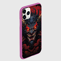 Чехол iPhone 11 Pro матовый Мифический демон Они, цвет: 3D-фиолетовый — фото 2
