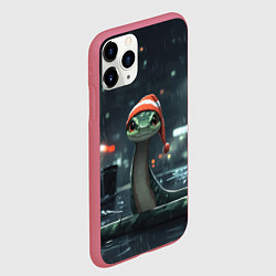 Чехол iPhone 11 Pro матовый Змея в красной шапочке, цвет: 3D-малиновый — фото 2