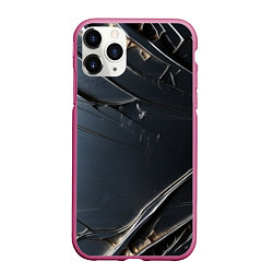 Чехол iPhone 11 Pro матовый Чёрный металл, цвет: 3D-малиновый