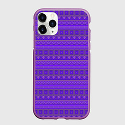 Чехол iPhone 11 Pro матовый Яркий фиолетовый геометрический узор, цвет: 3D-фиолетовый