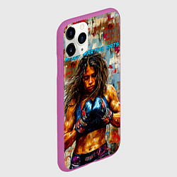 Чехол iPhone 11 Pro матовый Девочка миксфайтер, цвет: 3D-фиолетовый — фото 2