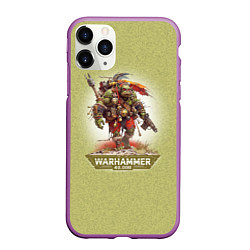 Чехол iPhone 11 Pro матовый Воин орк Warhammer, цвет: 3D-фиолетовый