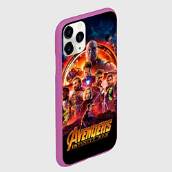 Чехол iPhone 11 Pro матовый Супергерои Мстители война бесконечности, цвет: 3D-фиолетовый — фото 2