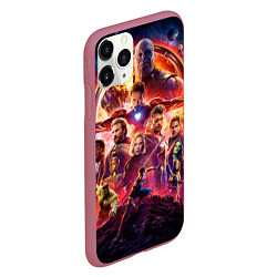 Чехол iPhone 11 Pro матовый Супергерои Avengers infinity war, цвет: 3D-малиновый — фото 2