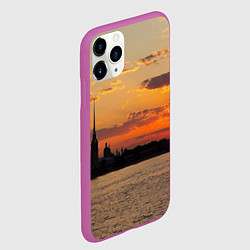 Чехол iPhone 11 Pro матовый Петропавловская крепость ранним утром, цвет: 3D-фиолетовый — фото 2