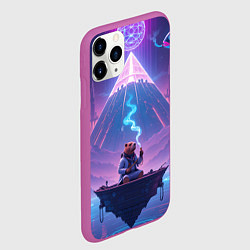 Чехол iPhone 11 Pro матовый Психоделическая капибара, цвет: 3D-фиолетовый — фото 2