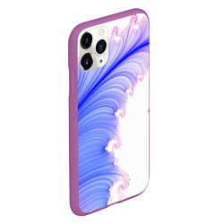 Чехол iPhone 11 Pro матовый Узоры неон фрактал, цвет: 3D-фиолетовый — фото 2