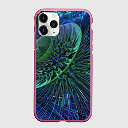 Чехол iPhone 11 Pro матовый Фрактальный узор шипы