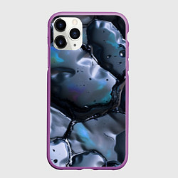 Чехол iPhone 11 Pro матовый Жидкая субстанция серая