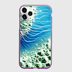 Чехол iPhone 11 Pro матовый Берег и синие волны