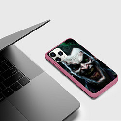 Чехол iPhone 11 Pro матовый Джокер - лицо, цвет: 3D-малиновый — фото 2