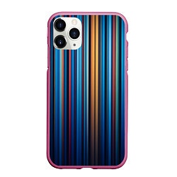 Чехол iPhone 11 Pro матовый Композиция из вертикальных линий, цвет: 3D-малиновый