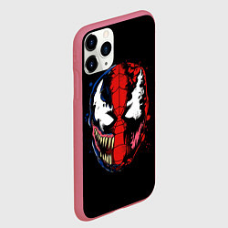 Чехол iPhone 11 Pro матовый Веном Карнаж и Человек паук, цвет: 3D-малиновый — фото 2