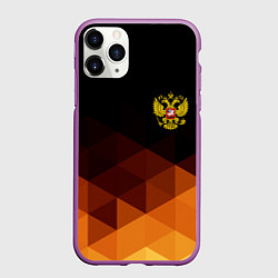 Чехол iPhone 11 Pro матовый Герб России геометрия