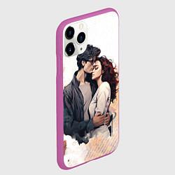 Чехол iPhone 11 Pro матовый Семейная пара, цвет: 3D-фиолетовый — фото 2