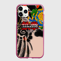 Чехол iPhone 11 Pro матовый Tekken tatoo japan, цвет: 3D-малиновый