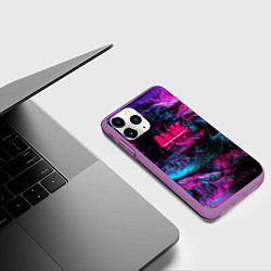 Чехол iPhone 11 Pro матовый Tekken neon colors, цвет: 3D-фиолетовый — фото 2